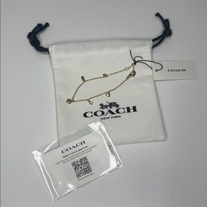 Coach Delicate Charm Bracelet in Gold NWT and Gift Bag
